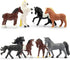 12PCS 2-3" Set, Toymany Tiny Horse Figurines Toy Plastic Pony Small Foal Figures, Birthday Gift Cupcake Horse Cake