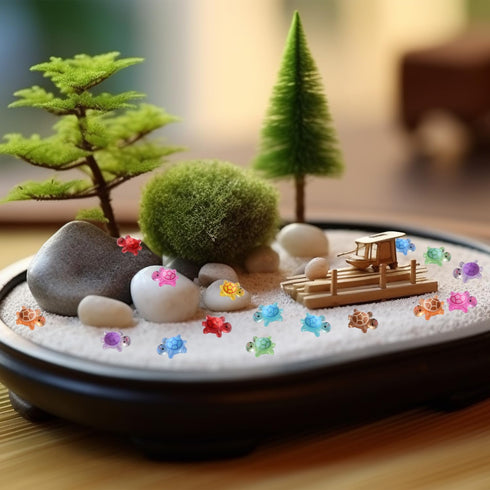 Yuronam 100 Pcs Mini Resin Turtles for Crafts Luminous Tiny Turtle for Fairy Garden Dollhouse Micro Landscaping