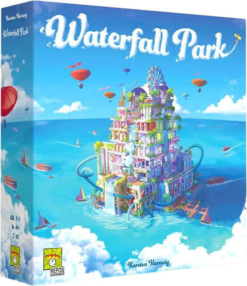 Waterfall Park Board Game - Build the Ultimate Amusement Park! Fun Family Strategy Game for Kids and Adults