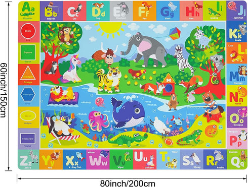 Safe(60"x80") Baby Play Mat for Floor, Non-Slip Playmat for Toddlers & Infants, Extra Thick Large Padded Educational