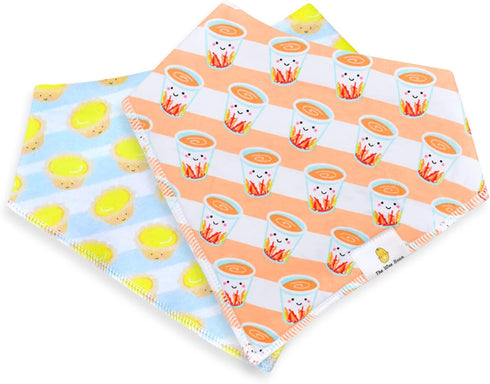 The Wee Bean Organic Cotton Bandana Bibs Set of 2, Baby Drool Bibs for Boys and Girls, Unisex Teething