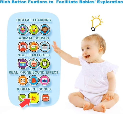 HOLA Baby Cell Phone Toy for 1 Year Old Girl, Lights Music Play Kids Phone for Toddlers, Baby Toys 12-18 Months