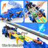 TIAONIAO 3 4 5 Dinosaur Storage Truck Toy Swallowing Metal Car Transform into Stomping with Eject Cars Race Track