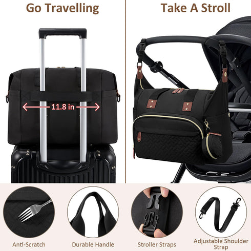 Tenot Diaper Bag Tote with Pacifier Case, Large Tote for Women, Cute Hospital Baby Diaper Bag