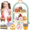 Wooden Cake Toys Tea Party Set - Desserts Food Toy with Cupcake Stand, Pretend Play Kitchen Accessories