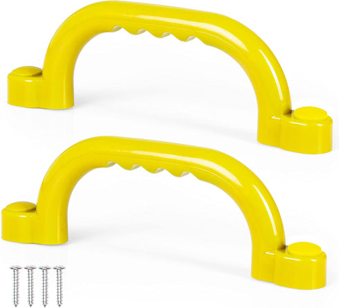 Playground Safety Handles - Yellow Grab Handle Bars for Outdoor Playset, Tree House, Jungle Gym Accessories