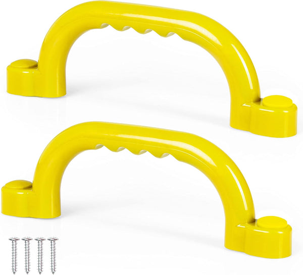 Playground Safety Handles - Yellow Grab Handle Bars for Outdoor Playset, Tree House, Jungle Gym Accessories