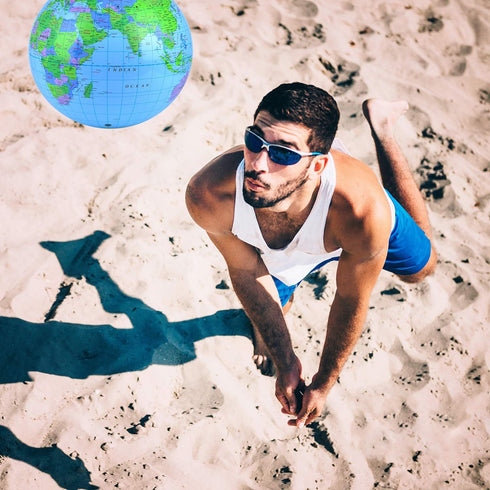 Coopay Inflatable Globe, PVC World Globe Inflatable Earth Beach Ball for Beach Playing or Teaching