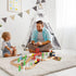 TOY Life 80pcs Wooden Train Set - Fits Thomas Brio Melisa Chugginton, Toddler Boy Toy Train Set, 3+