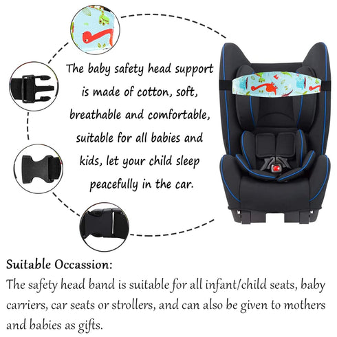 ZYNQACC 2PCS Baby Car Seat Head Support,Toddler Safety Car Seat Sleep Nap Aid Positioner Strap Belt Neck Protection