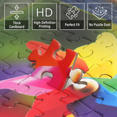 1000 25 BenBen Piece Puzzle for Adults, Fibonacci Spirals in Nature, Jigsaw Puzzles with Letters on Back, Challenging