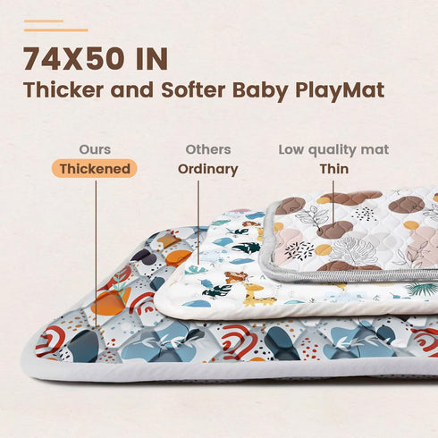 74" 50 Fshibila Baby Play Mat for Playpen, Baby Playmat for Floor, Thick Ultra Soft Play Mat for Babies and Toddlers