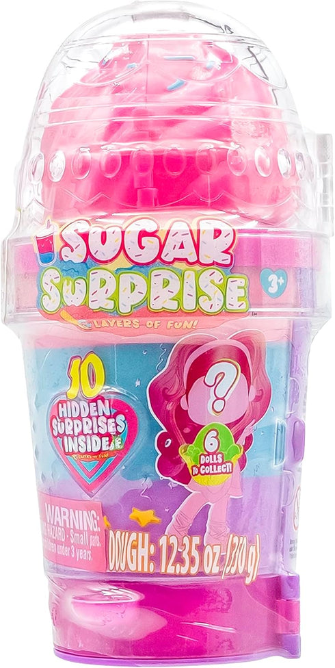 Sugar Surprise 10 3+ Collectible Dolls, Surprise Pieces, Reusable Fluff & Mold Accessories, Sensory Play, Ages