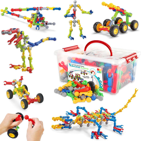 170 Pcs STEM Building Toys for Kids Ages 4-9 - Educational Construction Kit for Creative Games, Birthday Gifts