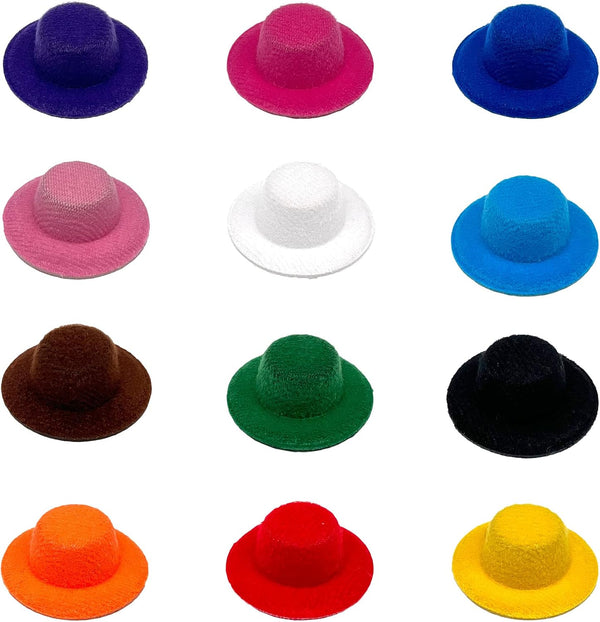 ASUNFO 12 Pcs Mini Top Hat Miniature Tiny Formal Hats for Crafts and Doll Accessories