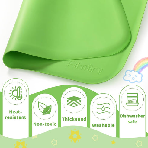 24"x16" AtMini Silicone Craft Mats for Kids with Raised Lip & Non-Slip | Reusable Silicone Art Mat for Play Sand