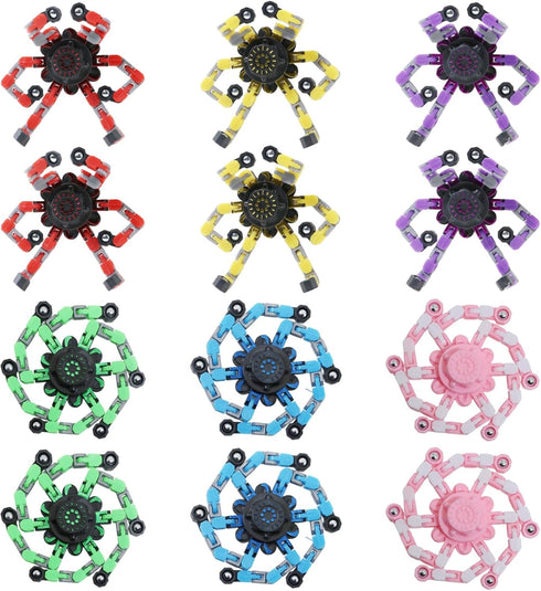 Original ecology 12Pcs Transformable Fidget Spinners Toys- Deformable Fingertip Gyro Stress Relief Sensory Toys,