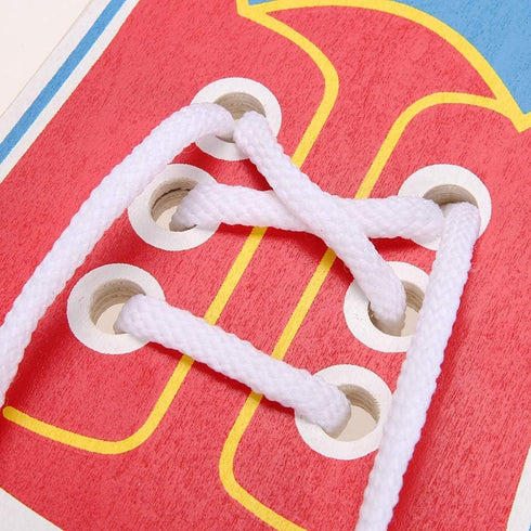 Wooden Shoe Tying Practice Kit, Threading Lacing Shoes Training Board for Early Learning, Decorative Accessories
