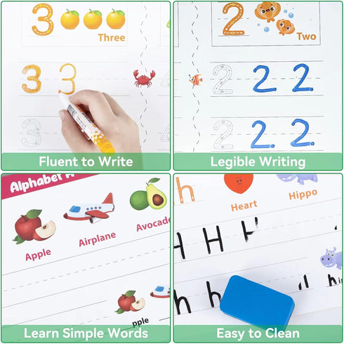 Kindergarten Learning Activities for Kids Age 3-5, 40 Pages Preschool Handwriting Practice Workbook, Toddler