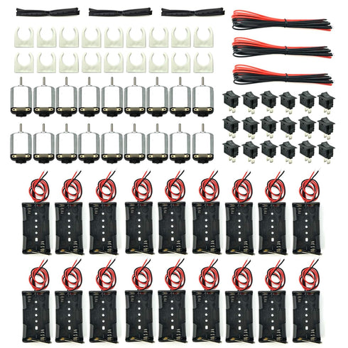 EUDAX 18 Set DC Motors Kit,Mini Electric 1.5-3V 24000RPM Hobby Motor with