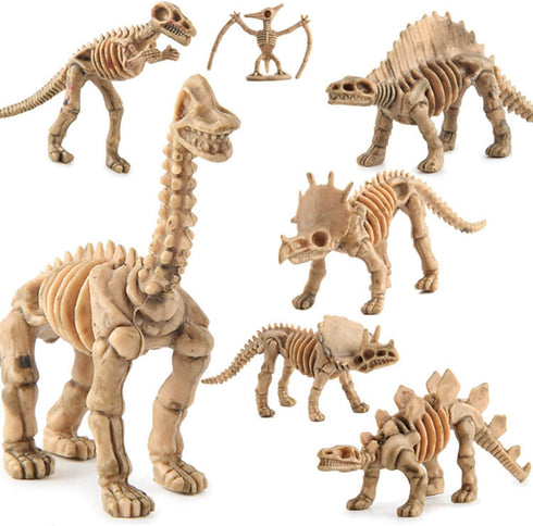 24pcs Dinosaur Fossil Skeletons, 3.7 Inch Assorted Figures for Educational Science Play and Party Decorations