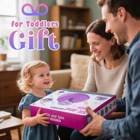 1-3 360 1 2 3 VROGTIK Sit and Spin Toys for Toddlers Girls, Toddler Spinning Seat with LED Lights and Music Christmas