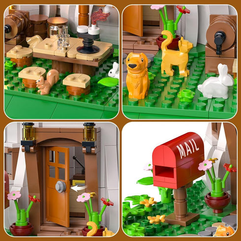 Set 1621pcs RAVAYO Mushroom House Building Blocks - Unique Design Creative Building Toy for Adults and Teens Mini Brick