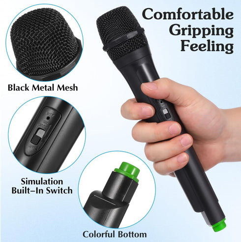 NUOBESTY Fake Microphone for Kids, Pretend Play Microphone Toys for Halloween Birthday Party Favors