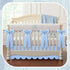 Hahafelt 6 28" 52" 14" 4 Blue Scalloped Crib Bed Skirt with Large Bow, x with Drop, Sided Soft Crib Skirt Dust Ruffle