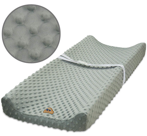 BlueSnail Ultra Soft Minky Dot Changing Pad Cover 2 Pack (Gray + Navy)