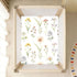 CZXW 52" 28" Botanical Floral Pattern Crib Sheets Fitted x Natural Cotton Soft & Breathable for Baby Crib Mattress