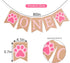 1st Dog Puppy One High Chair Banner - Puppy Paw Print Birthday Highchair Banner, Puppy Animal First Birthday Party