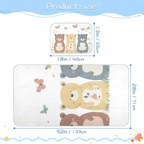 SyXIOP 28" 52" Chic Bears Brown Cooling Baby Crib Mattress x Breathable Crib Padding for Kids, Adult