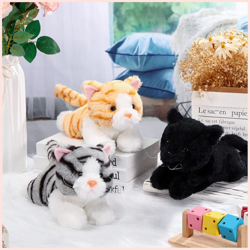 3 Pcs 9 Inch Cat Stuffed Animal Plush Toys - Cute Small Cat Plush Gifts for Boys Girls School Pet Party Favors