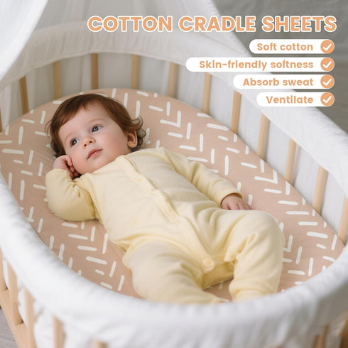 ZJRDYYK 2PCS 32.28 16.9 Inch 32" Long*17" Wide*2" Bedside Bassinet Fitted Sheet Cotton, * Baby Bassinet Sheet Cover