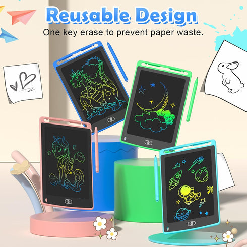 4 Pack 8.5 Inch LCD Writing Tablet for Kids, Colorful Doodle Board Drawing Tablet, Educational Learning Toys