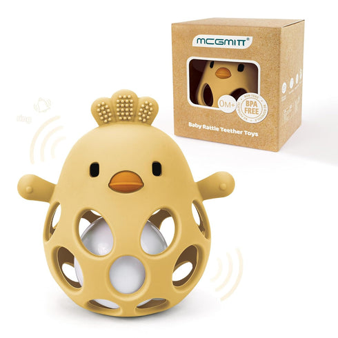 Set MCGMITT Silicone Baby Teething Toys Bundle with Baby Ball Toy
