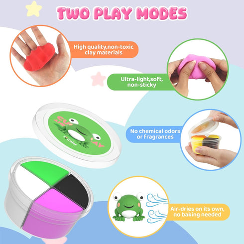 3 4 5 6 7 8+ Air Dry Clay Kit for Kids, Modeling Clay for Kids, DIY Model Magic Clay Non-Sticky Soft & Ultra Light