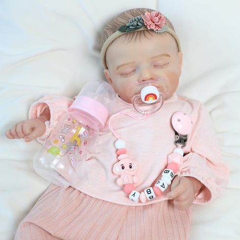 Set 3 SCOM Reborn Baby Dolls Accessories - Rainbow Transparent Magnetic Pacifiers & Removable Reusable Baby Doll