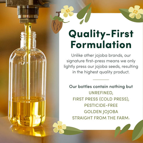 100% (8.45 oz) HobaCare Jojoba Baby Oil with Pump Dispenser Pure Natural Unrefined Unscented Hexane Free Cold Pressed
