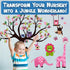 DEKOSH Pink Jungle Baby Nursery Wall Decal, Peel & Stick Colorful Owl Giraffe Lion Animal Stickers
