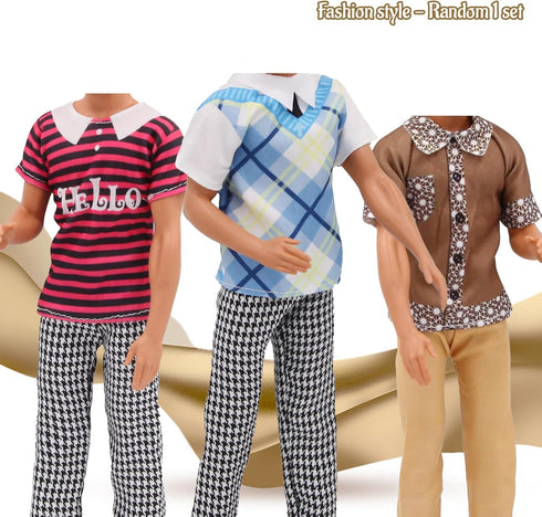 12 Inch 12'' (6 Sets, EuTengHao Doll Clothes for Boy Dolls with Jeans Leather Jackets Shorts Suits Sweatshirts T-Shirts