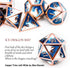 Haxtec Metal DND Dice Set, Copper Blue White D&D Dice with Leather Bag for Dungeons and Dragons RPG