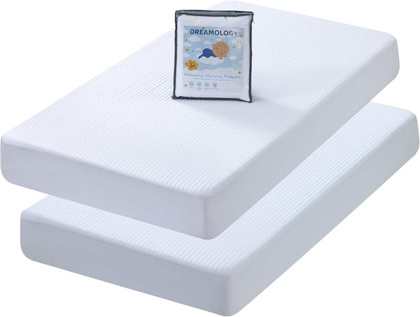 Dreamology Mini Crib Mattress Protector, 2 Pack, Mini Mattress Protector for Baby