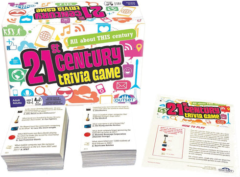 Outset Media 21st Century Trivia Game - Party Game - Family Game - Travel Game - Fun and Easy to Play - 1200 Trivia Questions - for 2 or More Players - Ages 12+