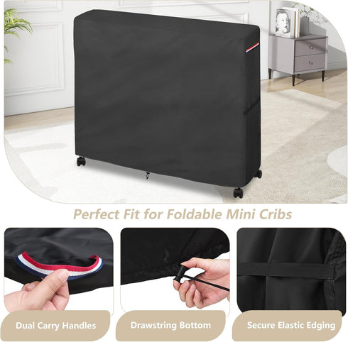 Crib Cover for Portable Foldable Mini Crib, Ease Transportation in Hotel, Extend Life , Protects from Dirt, Dust