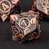 Set 7Pcs D20 D12 D10 D8 D6 D4 KERWELLSI Metal DND Dice D&D, Nature Vines Leaf Role Playing Dice with Gift Box, Copper
