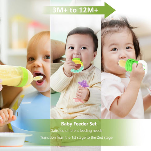 12 Pack 2 1 WAJIAYON Baby Fruit Feeder Pacifier - | Infant Food Feeder Pacifier & Babies Food Dispensing Spoon | Fresh