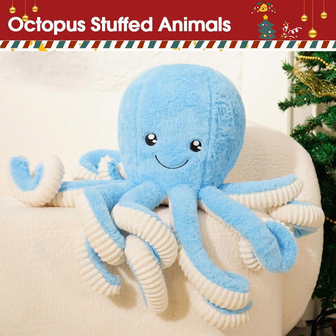 7/16/24/32 Inches, 5 DENTRUN Octopus Stuffed Animals, Giant Octopus Plush Doll Play Toys for Kids Girls Boys Adults