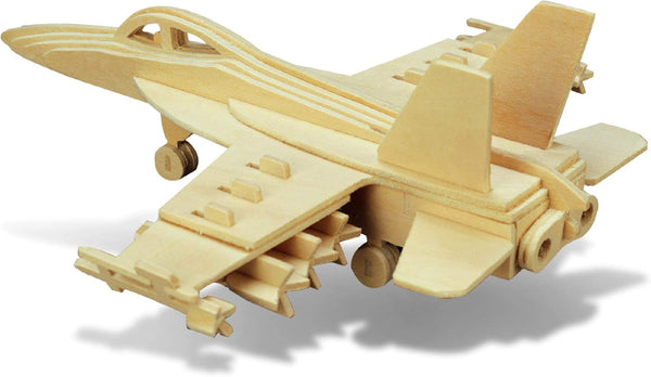 Puzzled F-18 Hornet 3D Puzzle Airplane Model Wood Building Kit - 3D